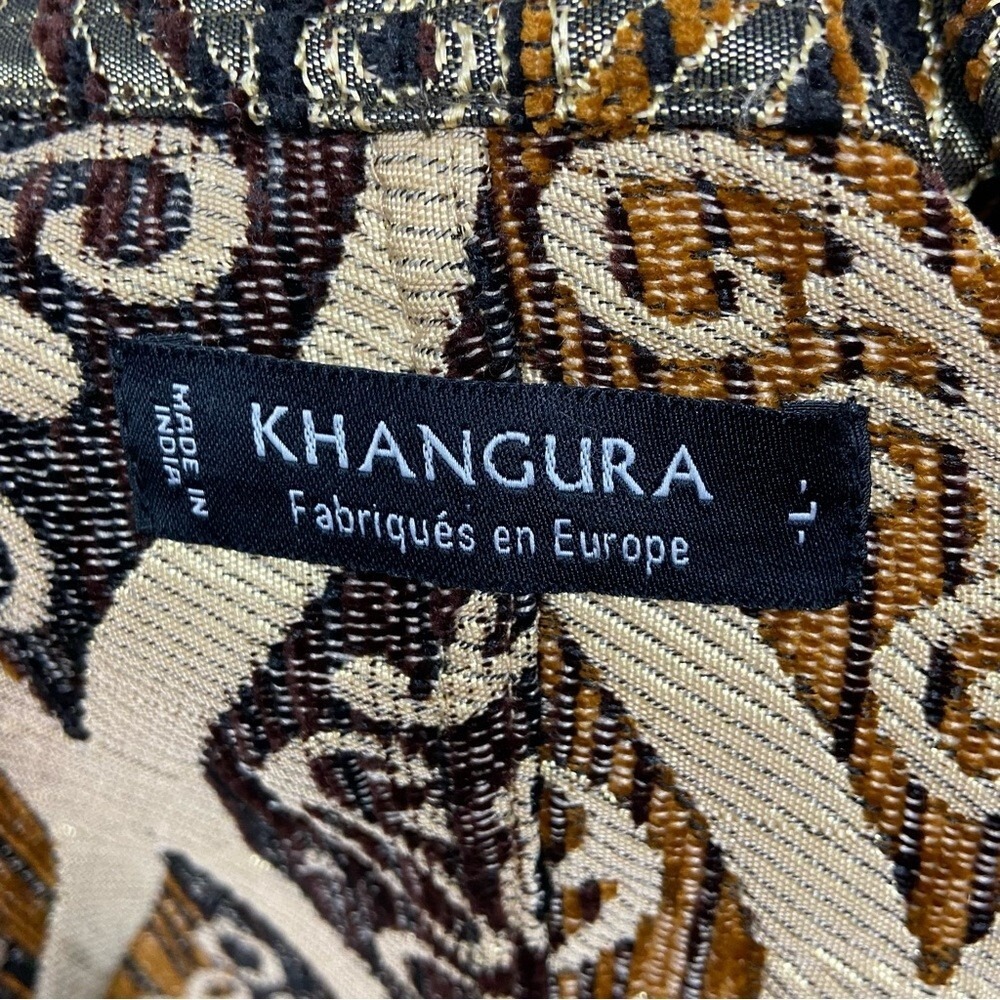 Khangura Women Brown Gold Tapestry Damask Blazer Jacket Single Button Large - Picture 5 of 10